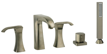 Latoscana Lady Roman Tub With Lever Handles In Brushed Nickel bathtub and showerhead faucet systems Latoscana
